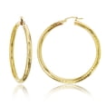 thumbnail image 1 of Decadence 14k Yellow Gold Solid Polished Diamond Cut Hoop Earrings for Women | 4mm Thick | Italian Gold Hoops | Diamond Cut Hoop Earrings | Secure Click-Top |Shiny Polished Earrings, 25mm-60mm, 1 of 5