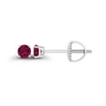 thumbnail image 1 of Decadence 925 Sterling Silver 3mm Round Created Ruby July Birthstone Screwback Stud Earrings, 1 of 5