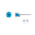 thumbnail image 1 of Decadence Solid 10K Gold Yellow, White or Rose Gold 5mm Round Genuine Gemstone Birthstone Stud Earrings, 1 of 4