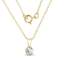 thumbnail image 1 of Decadence Solid 10K Yellow, White, Rose Gold 4mm Round Genuine Or Created Gemstone Birthstone 18" Rope Chain Necklace | 10K Gold Necklace For Women, 1 of 5