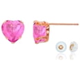 thumbnail image 1 of Decadence Solid 10K Yellow, White or Rose Gold 5x5mm Heart Genuine Or Created Gemstone Birthstone Stud Earrings, 1 of 4