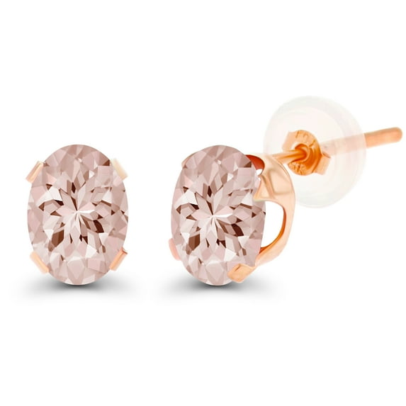 Decadence Solid 10K Yellow, White or Rose Gold 7x5mm Oval Genuine Or Created Gemstone Birthstone Stud Earrings