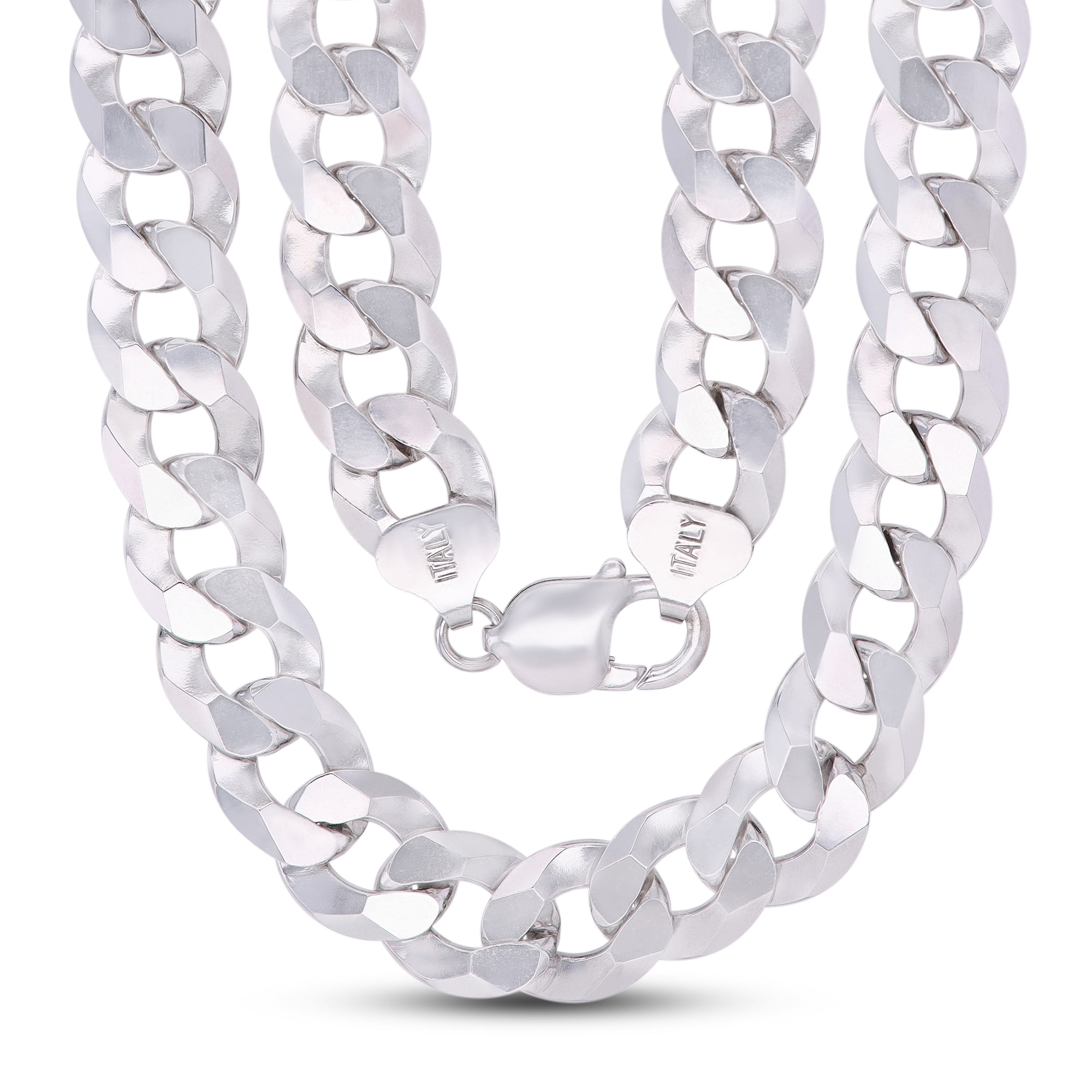 Decadence Solid 925 Sterling Silver 12.50mm Cuban Curb Chain for Men ...