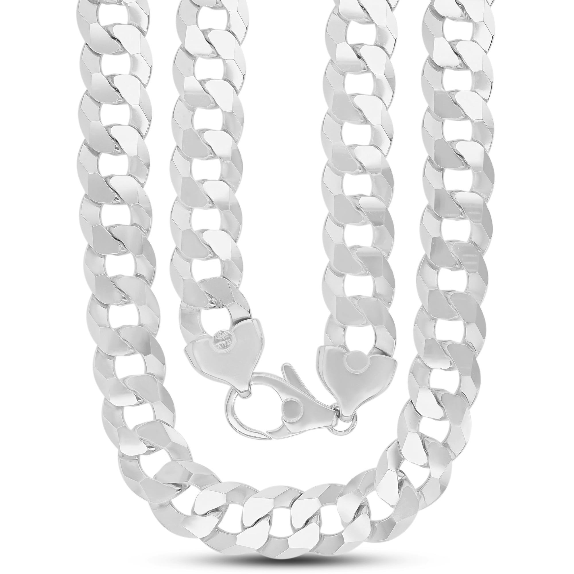 Decadence Solid 925 Sterling Silver 16mm Cuban Curb Chain for Men with ...
