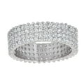 thumbnail image 1 of Decadence Sterling Silver 4 Row Prong Set Round Cut Cubic Zirconia Eternity Band Ring, 1 of 4