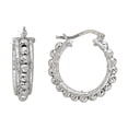 thumbnail image 1 of Decadence Sterling Silver Diamond Cut Beaded Hoops, 1 of 3