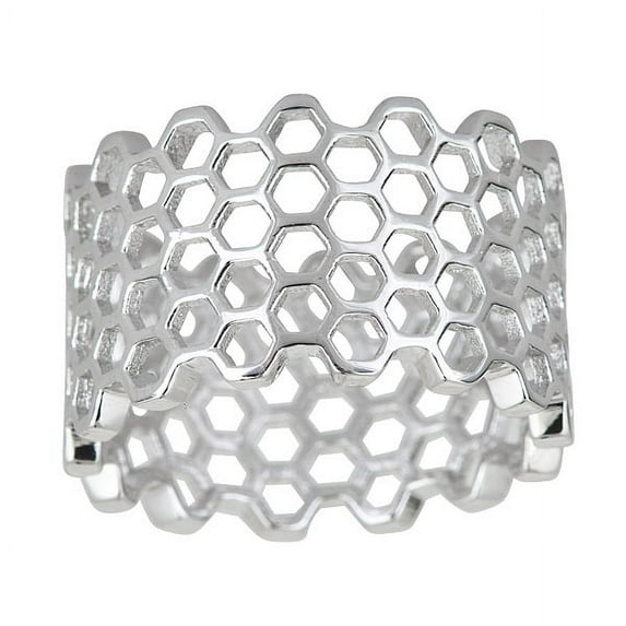 Decadence Sterling Silver Honeycomb Ring