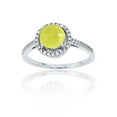 thumbnail image 1 of Decadence Sterling Silver Rhodium 1mm Cr White Sapphire & 7mm Rnd Lemon Quartz Halo Ring, 1 of 4