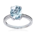 thumbnail image 1 of Decadence Sterling Silver Rhodium 1mm Created White Sapphire Channel Set & 10x8 Oval Gemstone Engagement Ring, 1 of 4