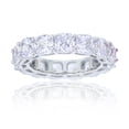 thumbnail image 1 of Decadence Sterling Silver Rhodium 5mm Cushion Cut CZ Eternity Ring, 1 of 4