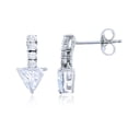 thumbnail image 1 of Decadence Sterling Silver Rhodium 6MM Trillion Drop Earrings, 1 of 4