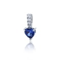 thumbnail image 1 of Decadence Sterling Silver Rhodium 6mm Tanzanite Heart Drop Pendant, 1 of 4