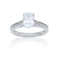 thumbnail image 1 of Decadence Sterling Silver Rhodium 6x9mm Oval Cut Cubic Zirconia Engagement Ring, 1 of 3