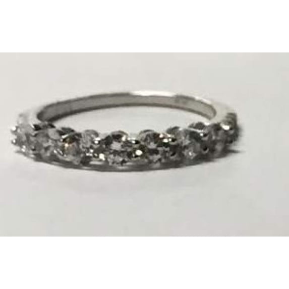 Decadence Sterling Silver Rhodium 7 Stone Fashion Band Ring