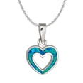 thumbnail image 1 of Decadence Sterling Silver Rhodium Created Opal Heart Pendant 18" Necklace, 1 of 4