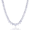 thumbnail image 1 of Decadence Sterling Silver Rhodium Graduated Round Cut 18" Tennis Necklace, 1 of 4