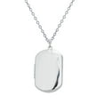 thumbnail image 1 of Decadence Sterling Silver Rhodium High Polished and Satin Reversible Dog Tag Locket On 18" Diamond Cut Cable Chain, 1 of 4