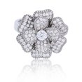 thumbnail image 1 of Decadence Sterling Silver Rhodium Micropave Flower Fashion Ring, 1 of 4