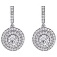 thumbnail image 1 of Decadence Sterling Silver Rhodium Micropave Halo Circle Dangling Earring, 1 of 3