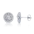 thumbnail image 1 of Decadence Sterling Silver Rhodium Micropave Jesus Bust Stud Earring, 1 of 3