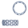 thumbnail image 1 of Decadence Sterling Silver Rhodium Micropave Round Cubic Zirconia Basketweave Eternity Ring, 1 of 5