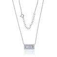 thumbnail image 1 of Decadence Sterling Silver Rhodium Micropave Round Cut & Baguette Cubic Zirconia Rectangular 18" Necklace, 1 of 4