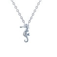 thumbnail image 1 of Decadence Sterling Silver Rhodium Pave Round Cubic Zirconia Seahorse Dangling 18" Necklace, 1 of 4