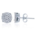 thumbnail image 1 of Decadence Sterling Silver Rhodium Round Cubic Zirconia Micropave Stud Earring, 1 of 3