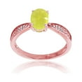 thumbnail image 1 of Decadence Sterling Silver Rose 0.05 CTTW Round Diamonds & 8x6mm Oval Gemstone Center Ring, 1 of 4