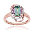 thumbnail image 1 of Decadence Sterling Silver Rose 0.09 CTTW Round Diamond & 8x6mm Cushion Gemstone Knot Ring, 1 of 4