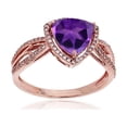 thumbnail image 1 of Decadence Sterling Silver Rose 0.20 CTTW Round Diamond & 8mm Trillion Gemstone Split Shank Ring, 1 of 4