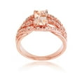 thumbnail image 1 of Decadence Sterling Silver Rose 1mm Created White Sapphire & 7x5mm Octagon Gemstone Ring, 1 of 4