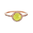 thumbnail image 1 of Decadence Sterling Silver Rose 7mm Round Lemon Quartz & Created White Sapphire Halo Ring, 1 of 4
