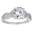 thumbnail image 1 of Decadence Sterling Silver Round Cut Cubic Zirconia Braided Engagement Ring, 1 of 4
