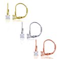 thumbnail image 1 of Decadence Sterling Silver Tri-Color 4mm Round Cut Solitaire Leverback Earring Set (Set of 3), 1 of 4
