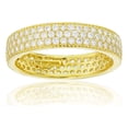 thumbnail image 1 of Decadence Sterling Silver White, Rose, Yellow, Black Cubic Zirconia 3 Row Pave Eternity Band Rings, 1 of 4