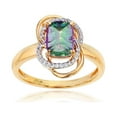 thumbnail image 1 of Decadence Sterling Silver Yellow 0.09 CTTW Round Diamond & 8x6mm Cushion Gemstone Knot Ring, 1 of 4