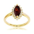 thumbnail image 1 of Decadence Sterling Silver Yellow 10x5 Marquise Gemstone & Round Created White Sapphire Ring, 1 of 4
