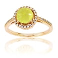 thumbnail image 1 of Decadence Sterling Silver Yellow 1mm Cr White Sapphire & 7mm Rnd Lemon Quartz Halo Ring, 1 of 4