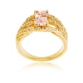 thumbnail image 1 of Decadence Sterling Silver Yellow 1mm Created White Sapphire & 7x5mm Octagon Gemstone Ring, 1 of 4