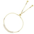 thumbnail image 1 of Decadence Sterling Silver Yellow Round Cubic Zirconia Open Invert Linked Flexy Adjustable Bolo Bracelet, 1 of 5