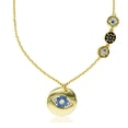 thumbnail image 1 of Decadence Sterling Silver Yellow White & Sapphire Cubic Zirconia Evil Eye 16"+2" Necklace, 1 of 4