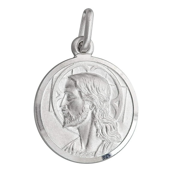 Decadence Sterling Silver mm Round Jesus Medal