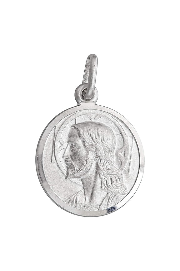 Sterling Silver mm Round Jesus Medal