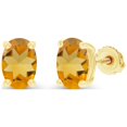 thumbnail image 1 of Decadence Yellow Gold Plated 925 Sterling Silver 7x5mm Oval Cut Natural Citrine November Birthstone Screwback Stud Earrings, 1 of 7