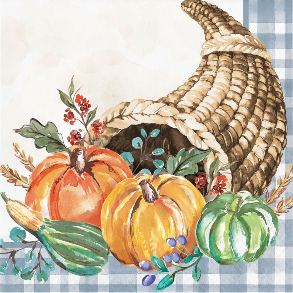 Decadent Cornucopia Paper Lunch Napkins 16 Per Pack