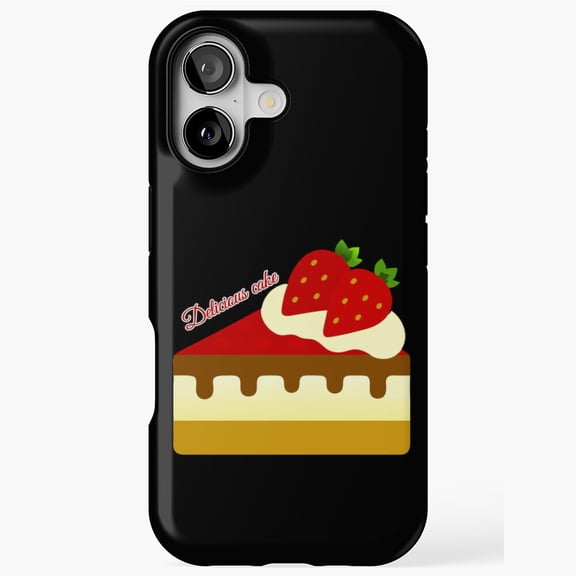 Decadent Strawberry Layer Cake Chocolate Drip iPhone Case 11 through 17 Pro Max