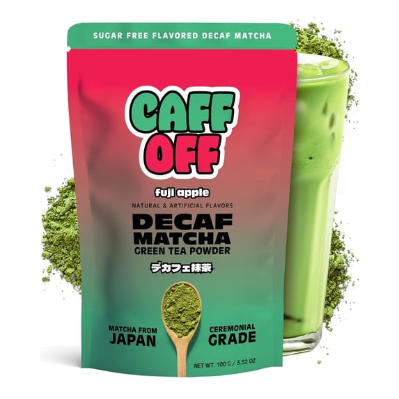 Decaf Apple Matcha from Japan 3.52 oz – Ceremonial Grade, Sugar Free, Heavy Metals Tested