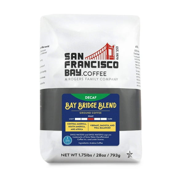 Decaf Bay Bridge Blend, Ground, 28 oz Bag