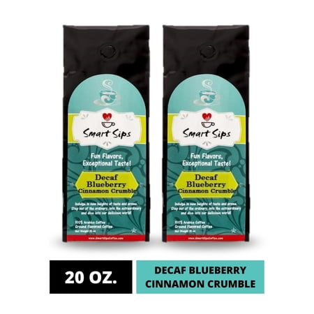 Decaf Blueberry Cinnamon Crumble, Flavored Medium Roast Ground Gourmet Arabica Coffee